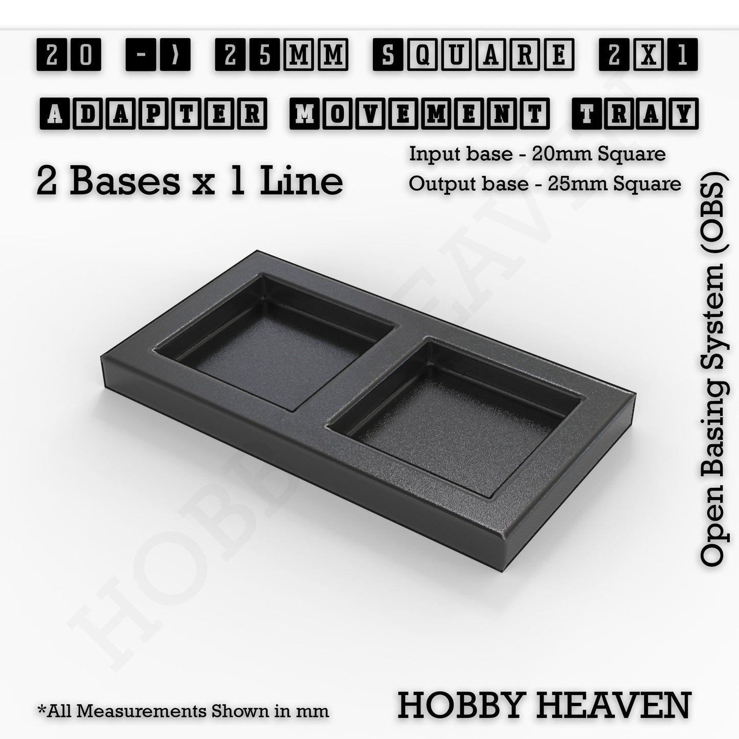 Square and Rectangle Movement Tray Adapters for Tabletop Games