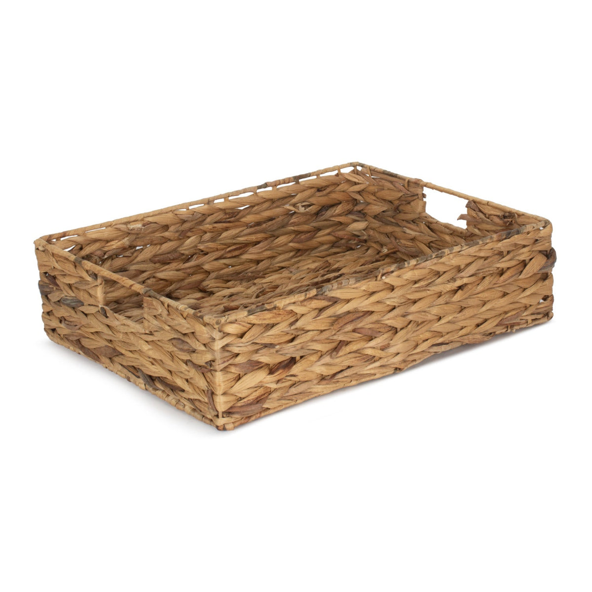 Large Shallow Rectangular Water Hyacinth Storage Tray Basket