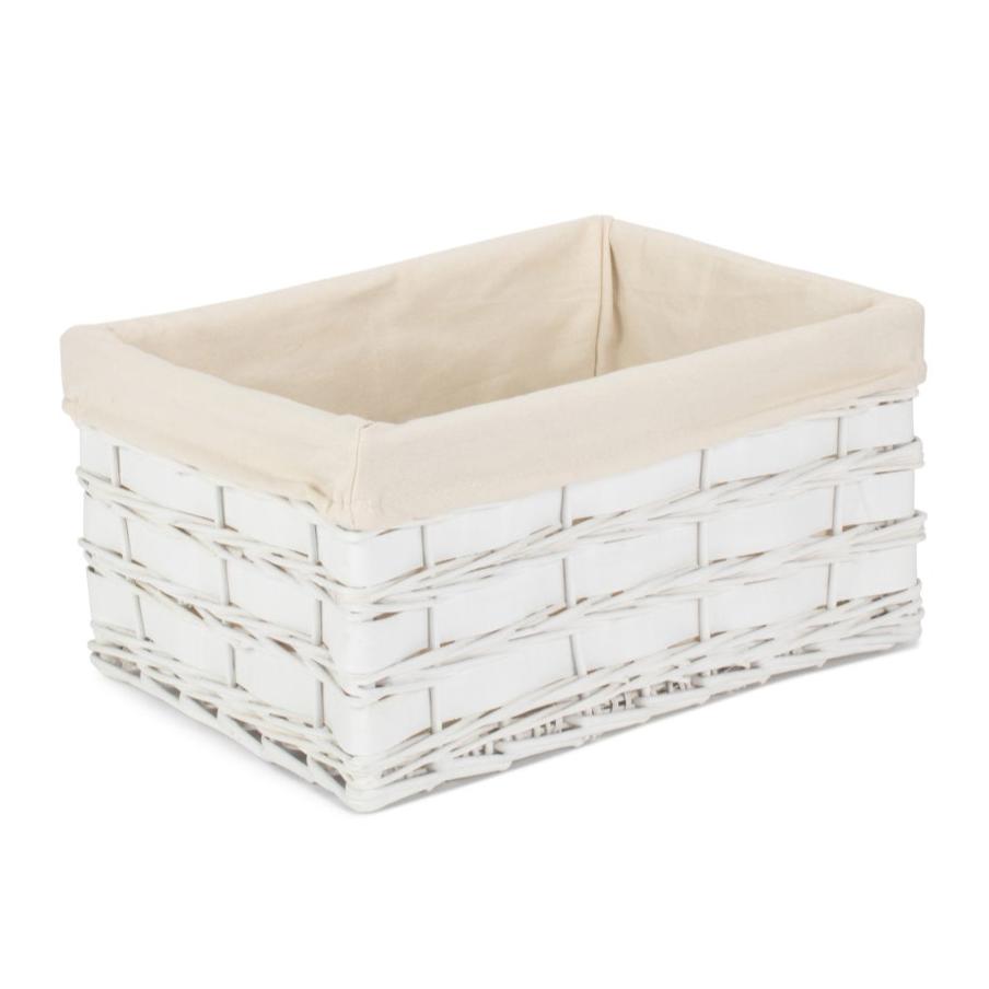 Large White Scandi Storage Basket with White Lining