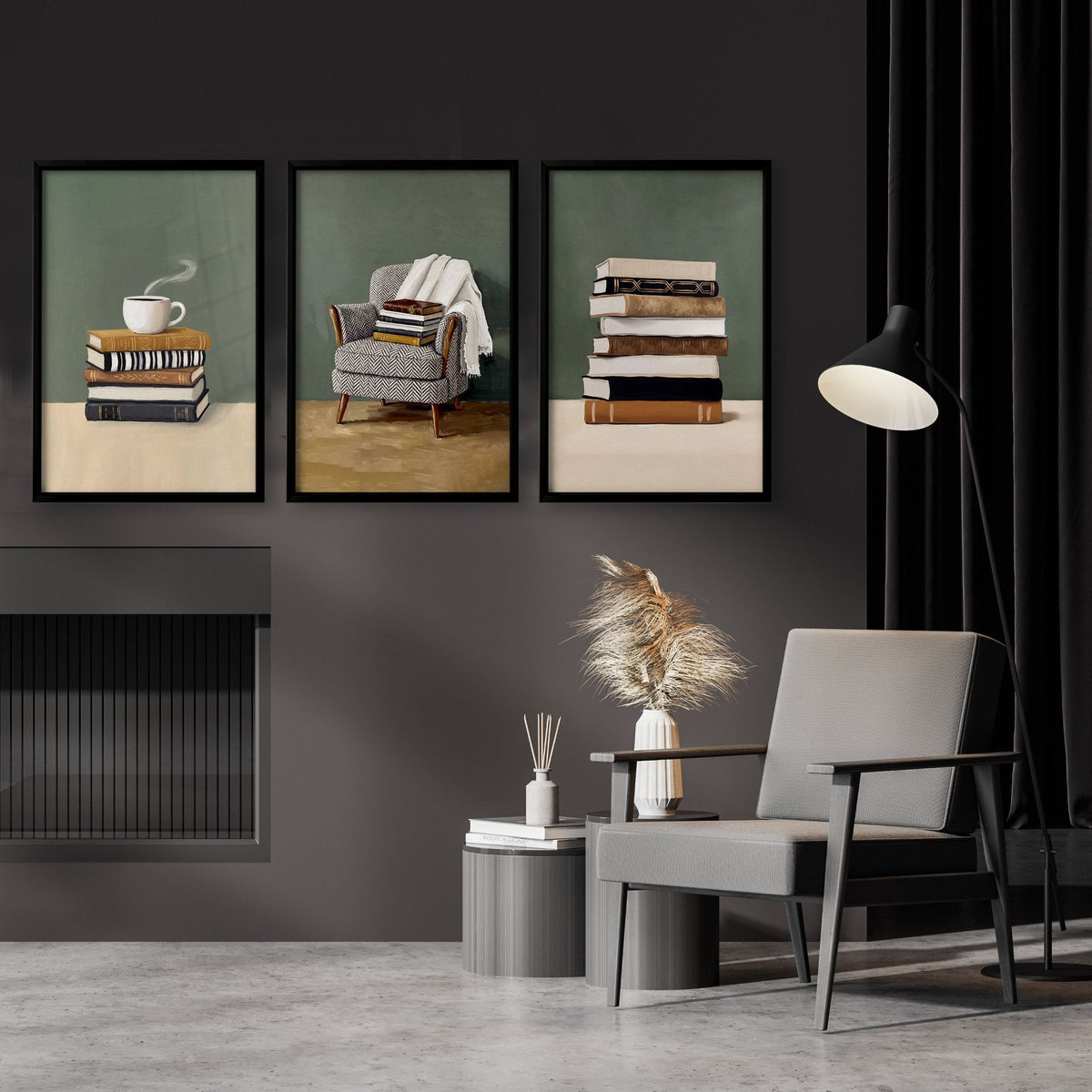 Bohemian Books & Reading Nook Wall Art Prints | Set of 3