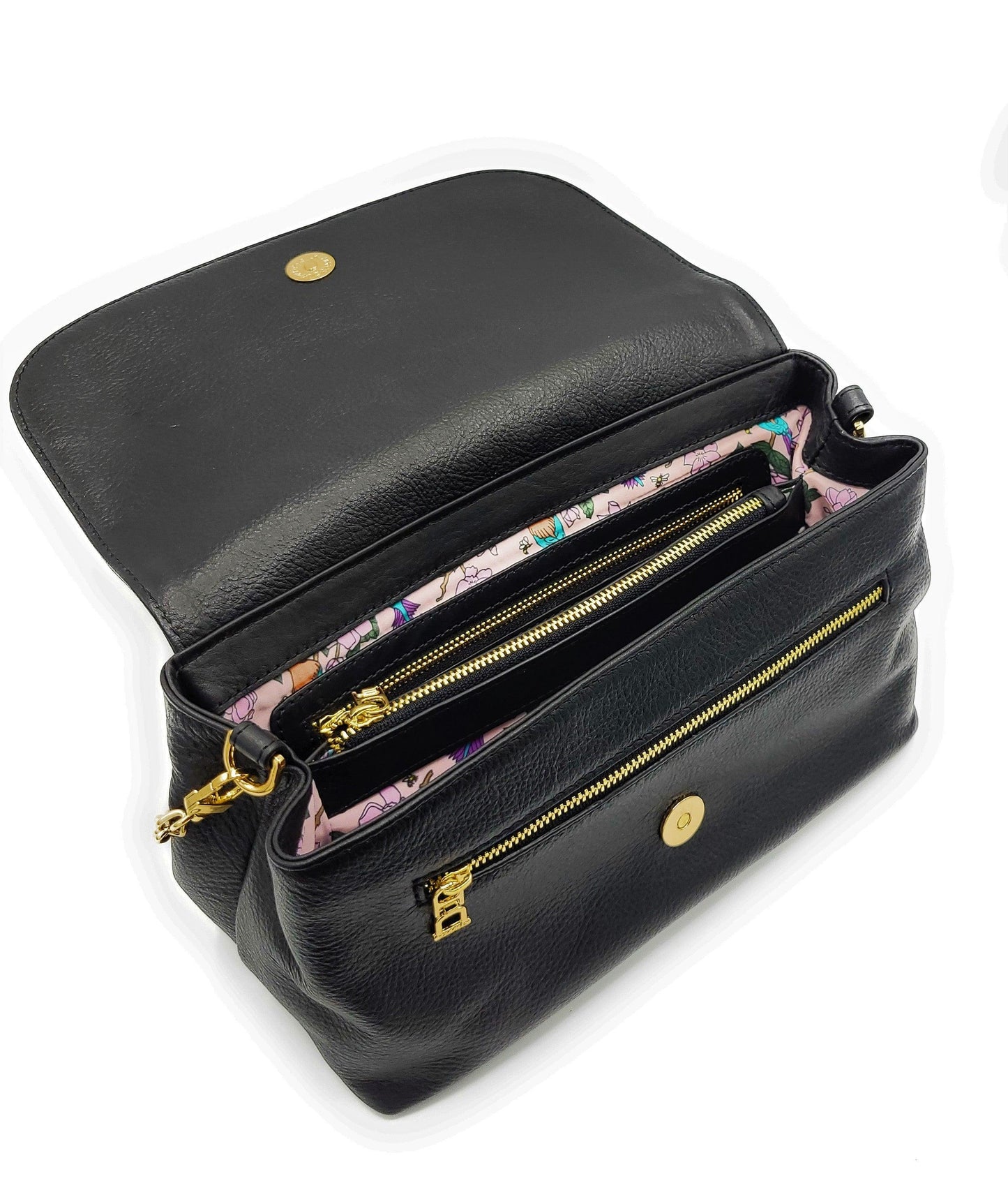 SADDLER ORLA Real Leather Designer Flapover Handbag with Chain Detail Strap