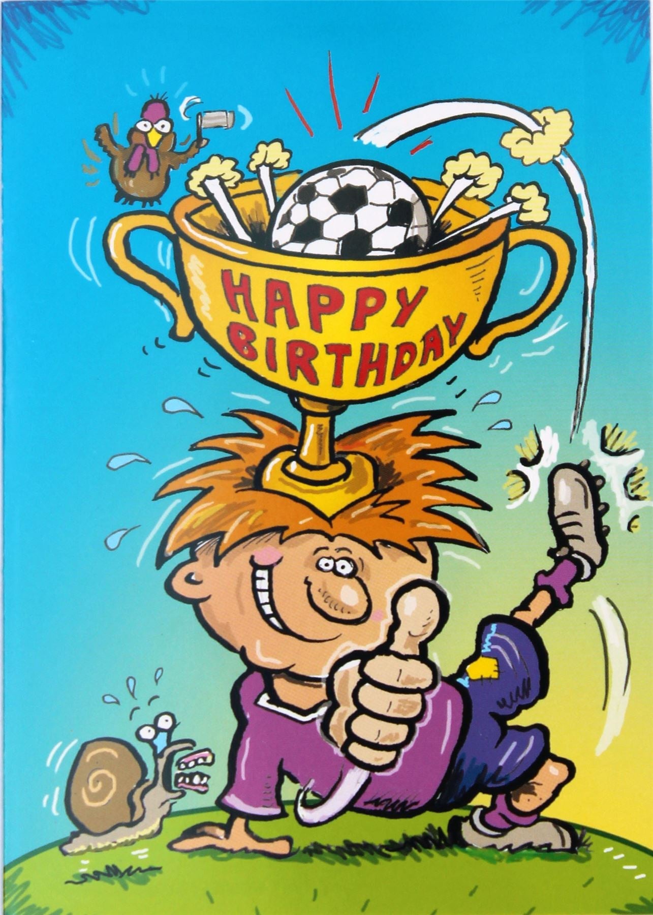 Footy Fan Fred's Football Birthday Card (105 x 148 mm)