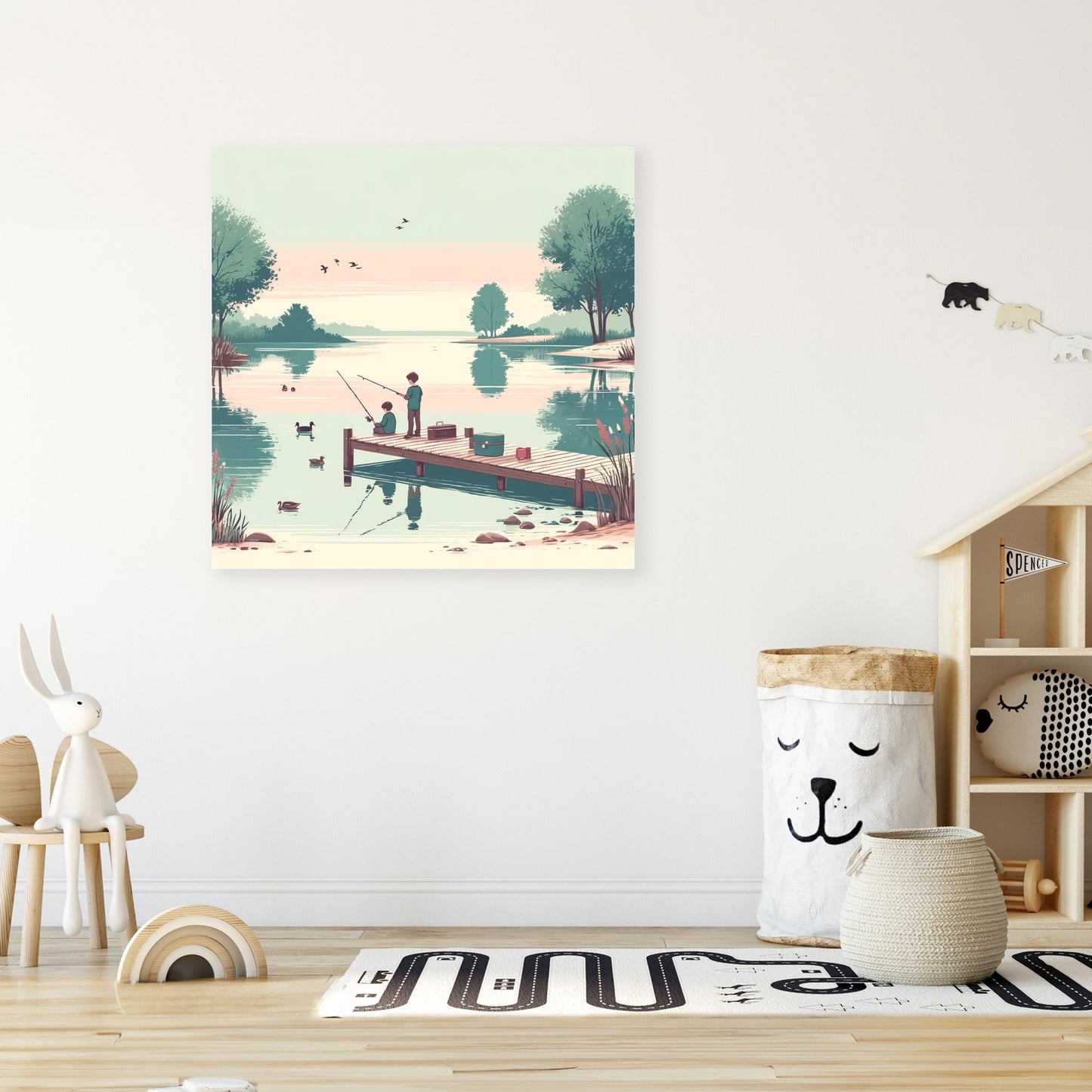 Lakeside Fishing Canvas