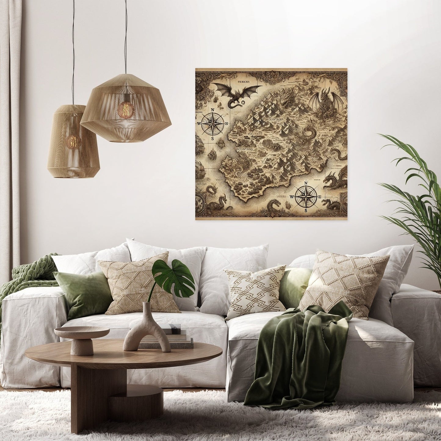 Mystic Monster Map Canvas