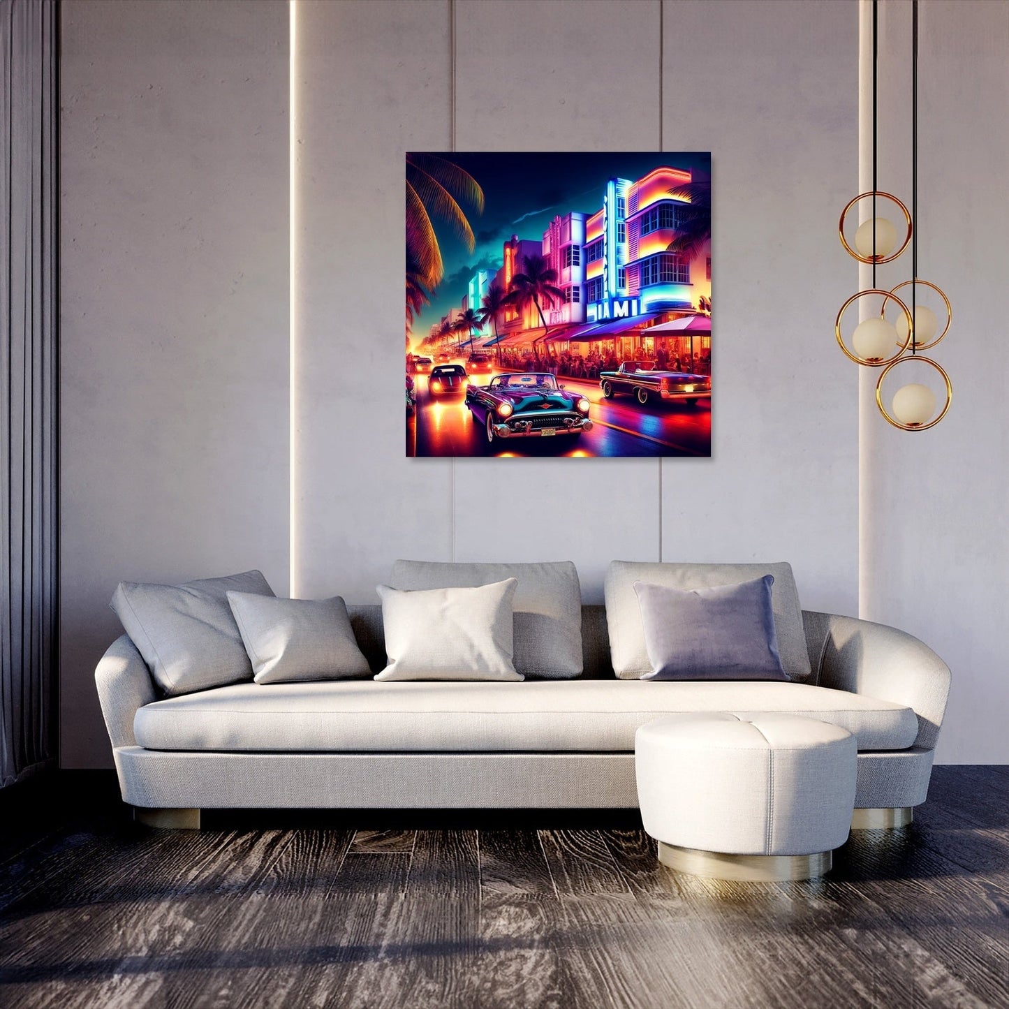 Miami Neon Majesty Canvas