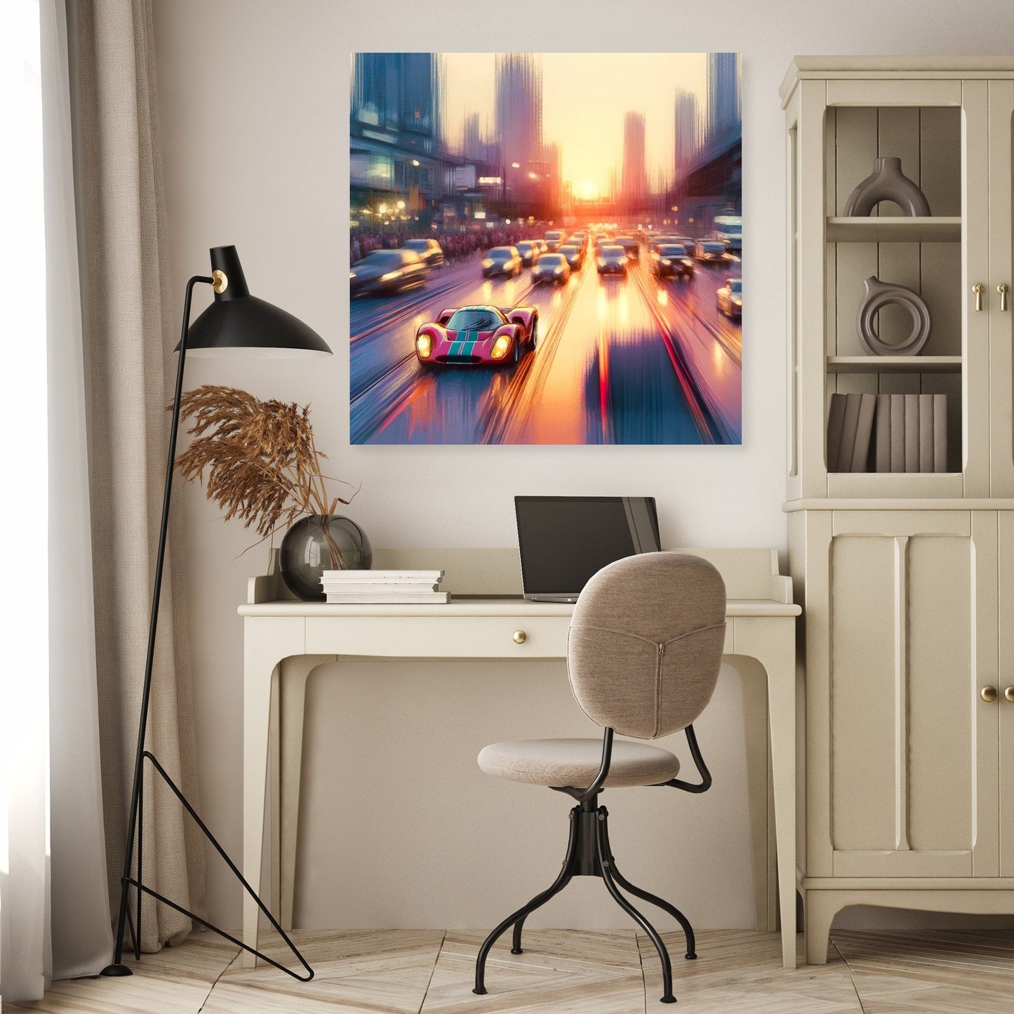 Sunset Solo Racer Canvas