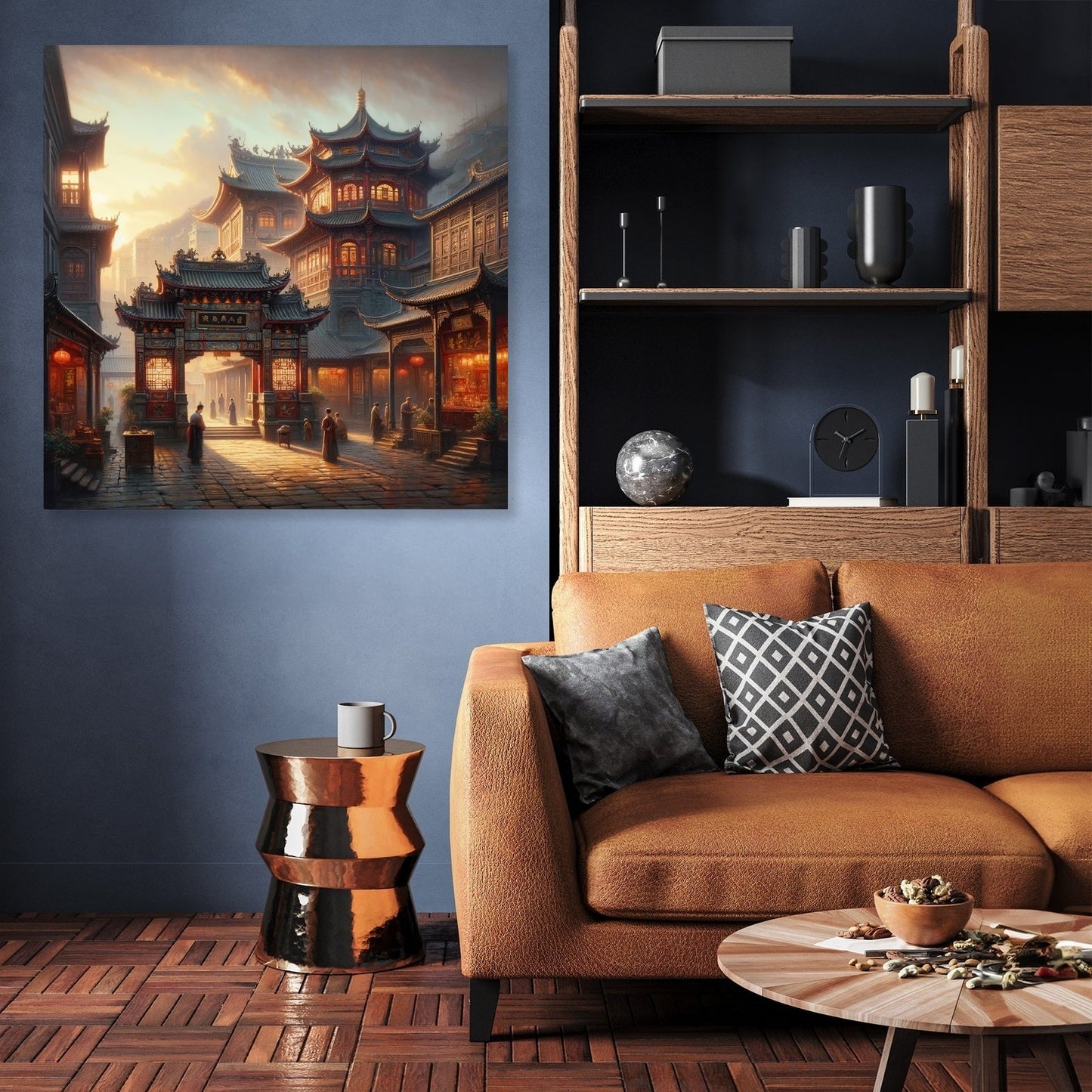Dawn at Man Mo Temple Canvas