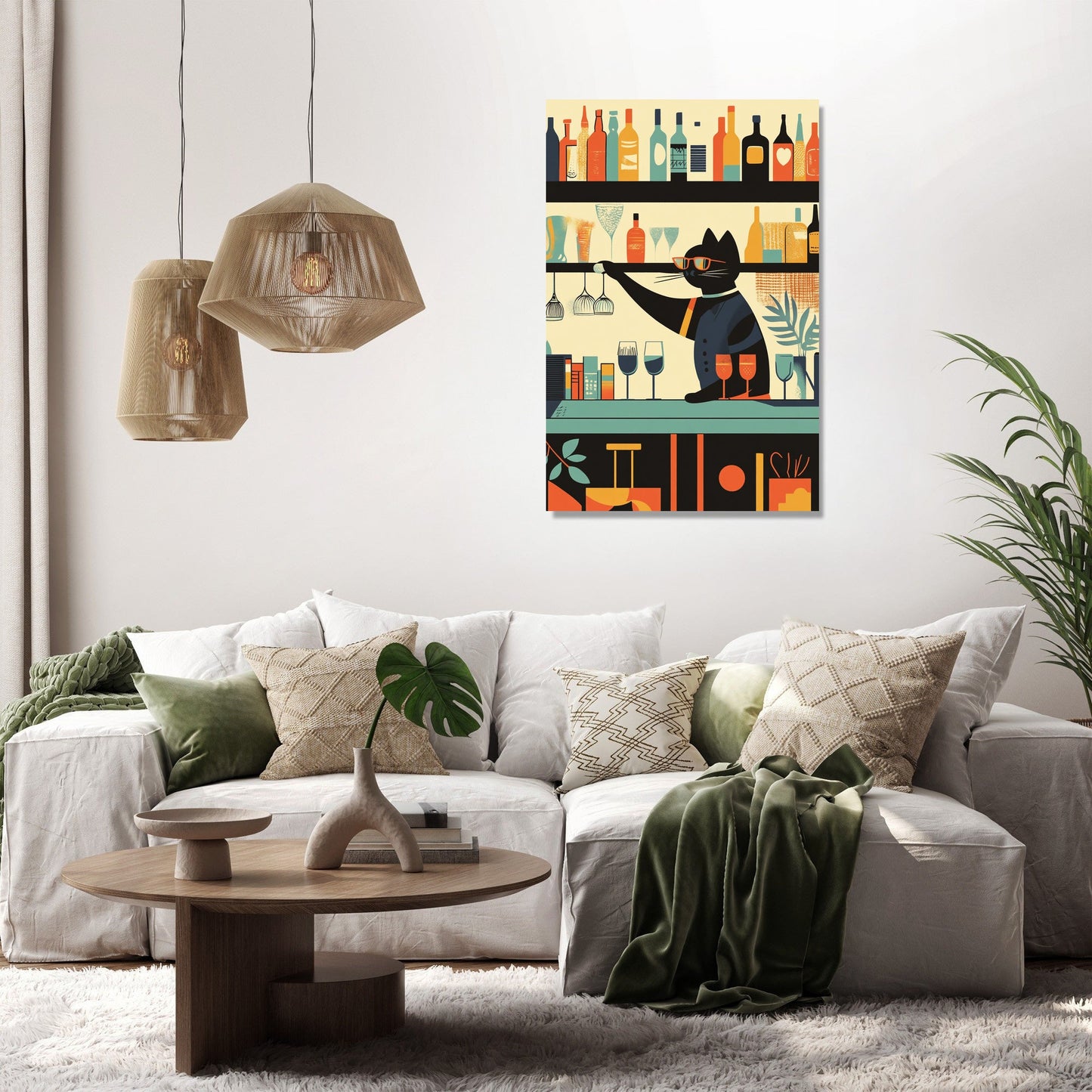 Cat Bartender's Whiskered Canvas