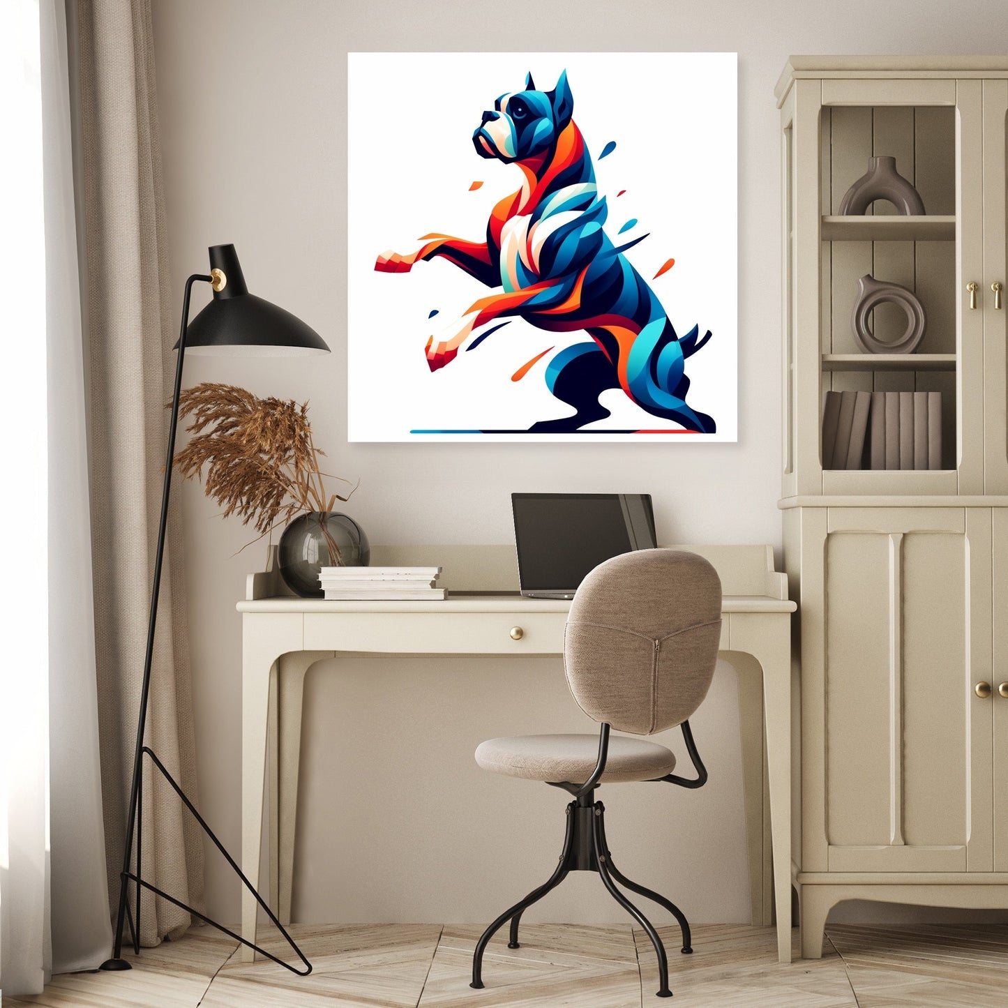 Playful Shadows Boxer at Play Canvas