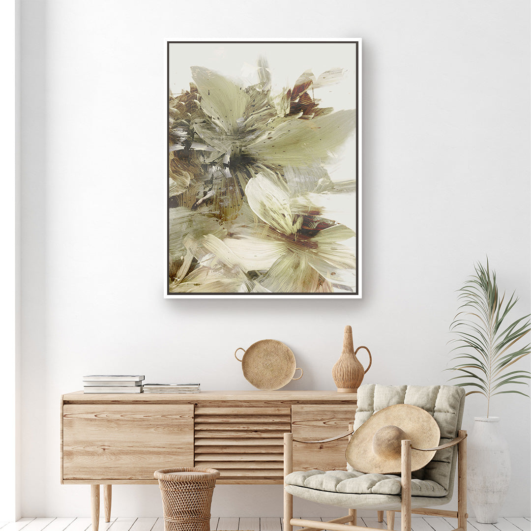 Hill Flowers 2 Framed Printed Canvas