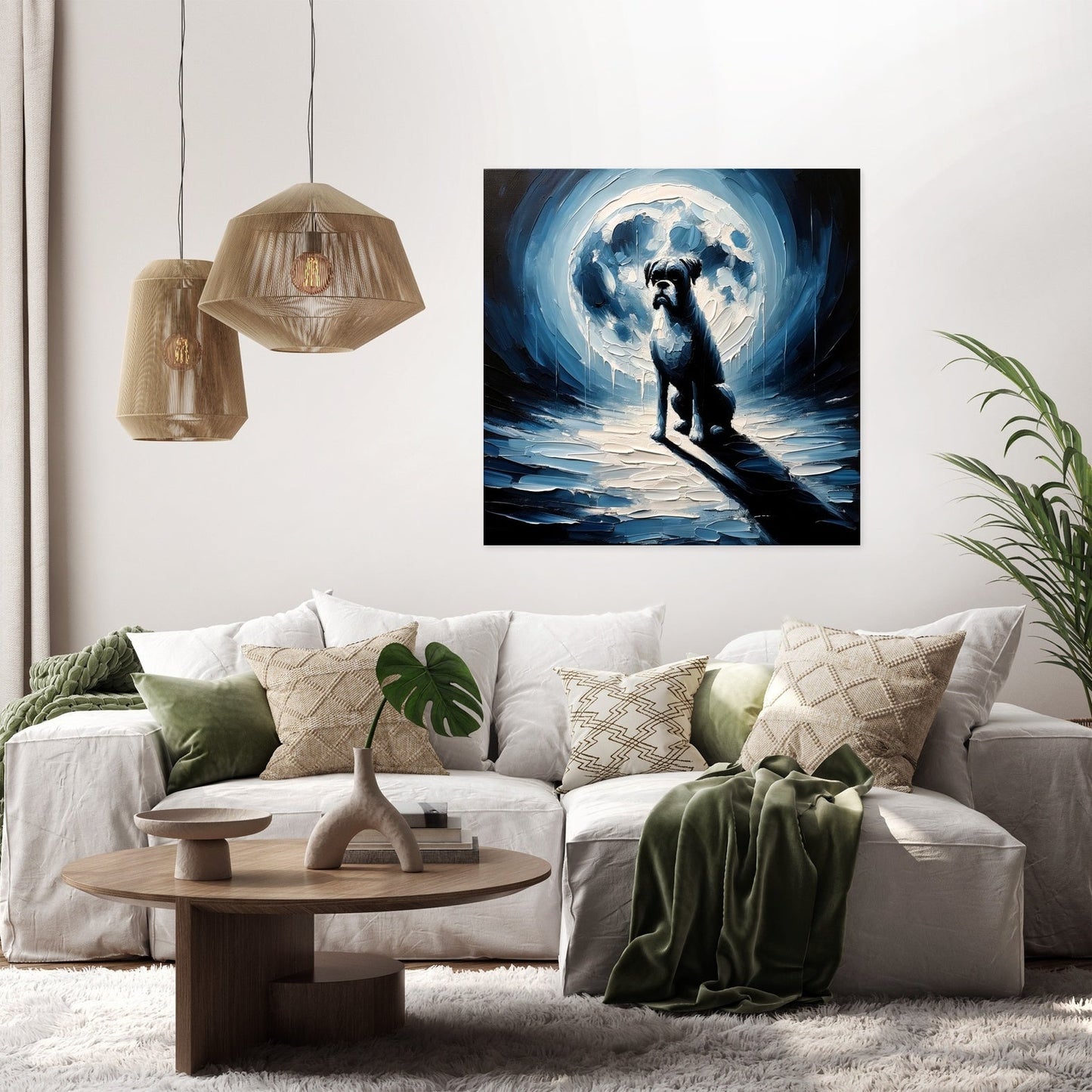 Night Watch Boxer in the Moonlight Canvas
