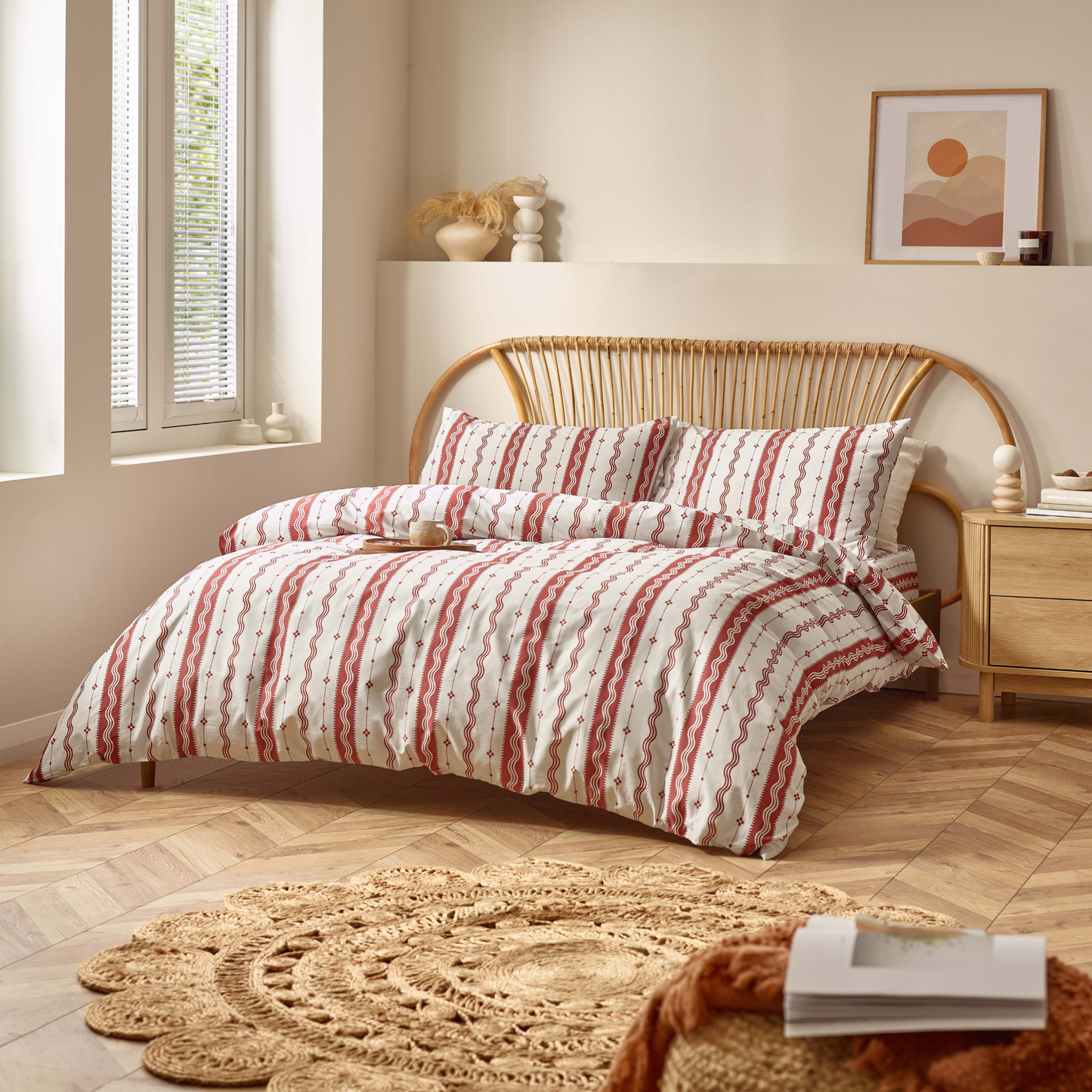 Etta Organic Cotton Duvet Cover Set – Rust