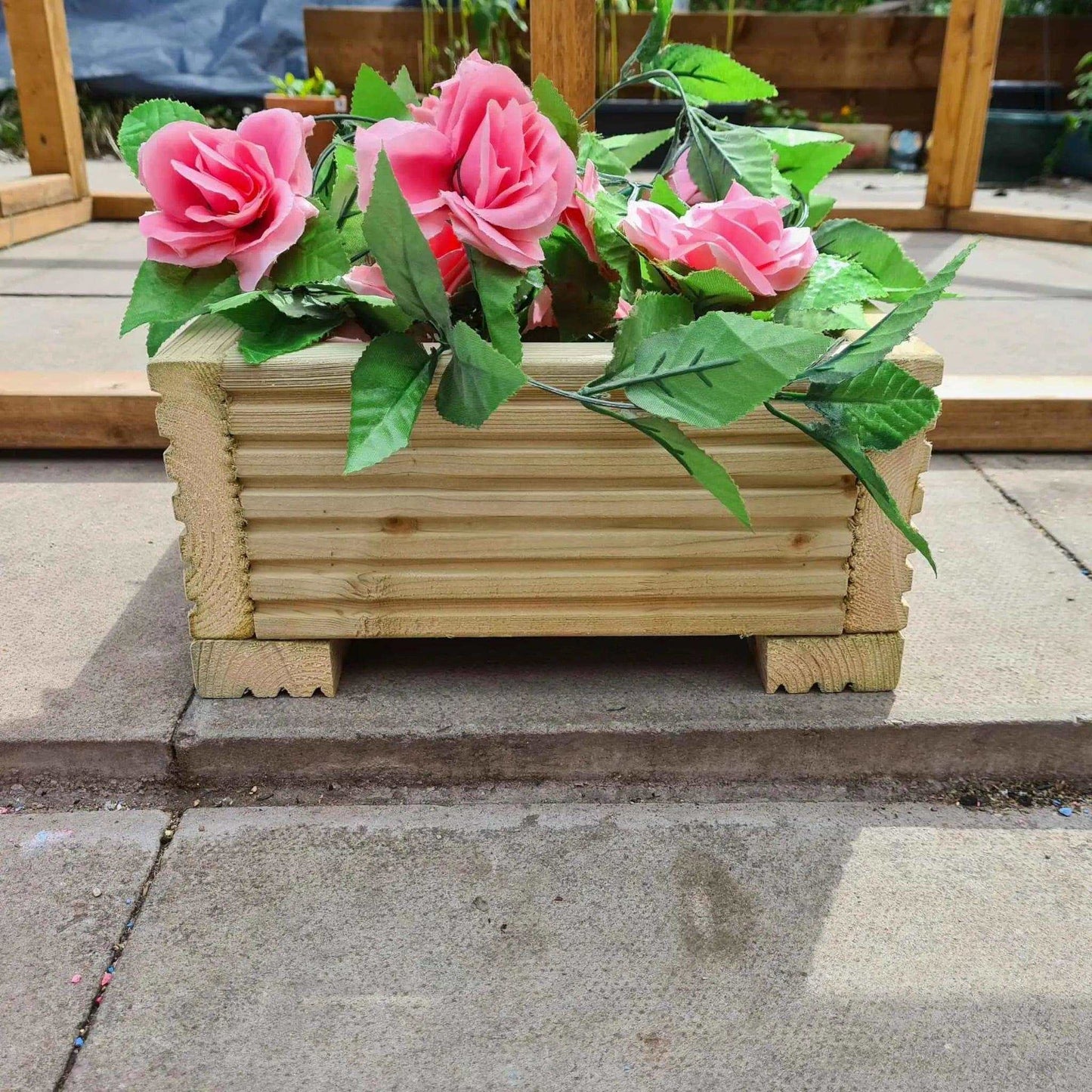 30cm Square Wooden Decking Planter