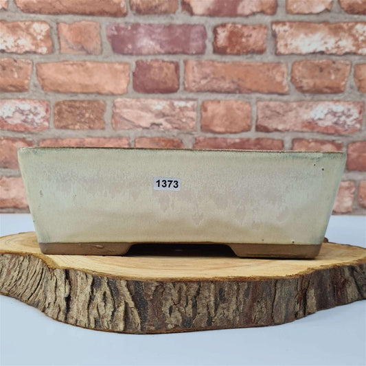 30cm Glazed Bonsai Pot | Rectangle | 30cm x 23cm x 9cm | White