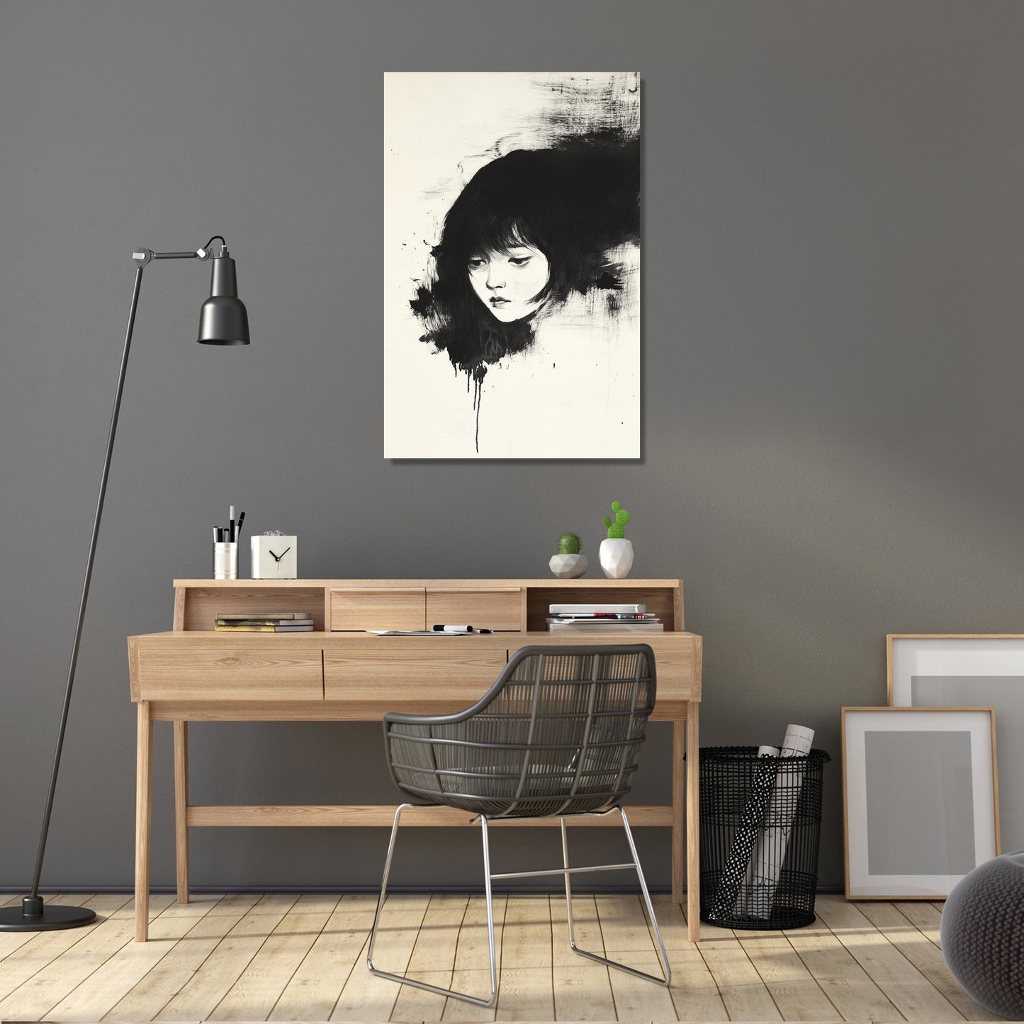 Contemplative Girl Canvas