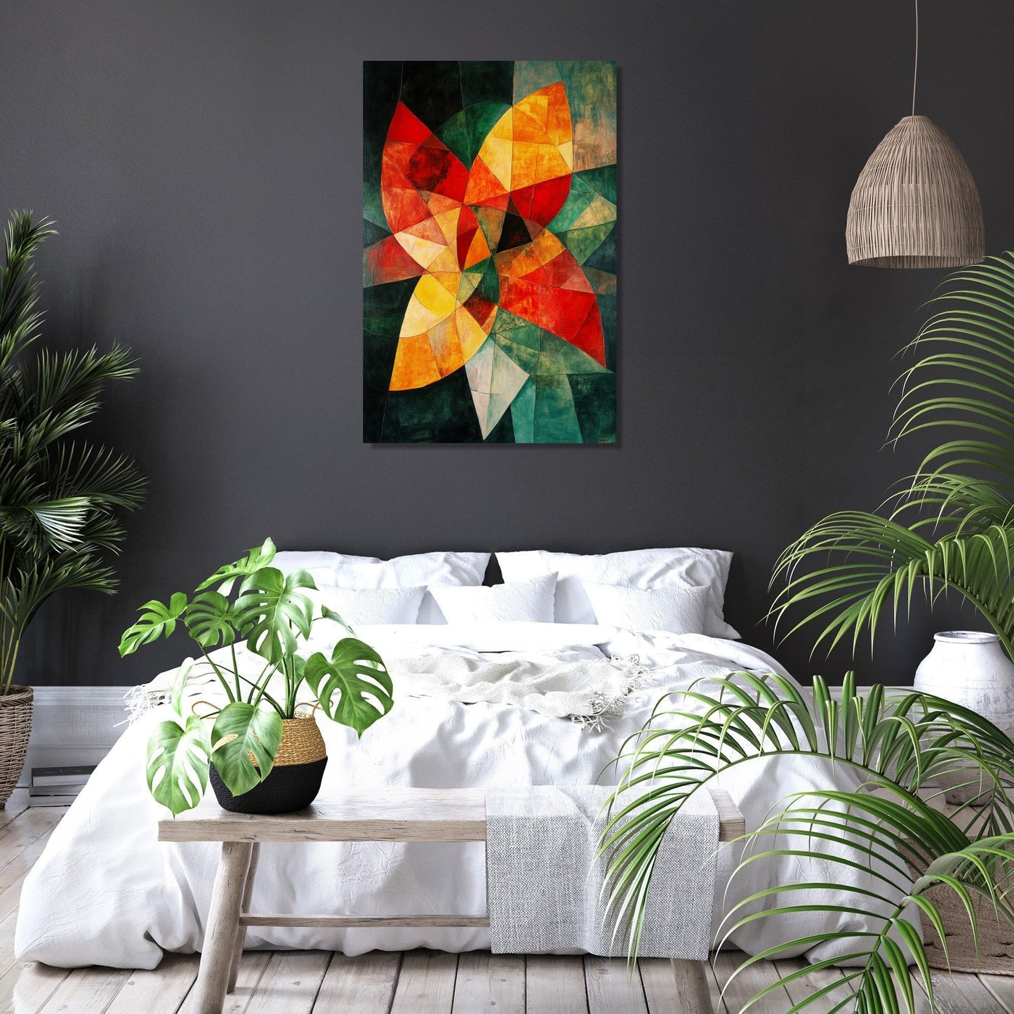 Geometric Flora Canvas