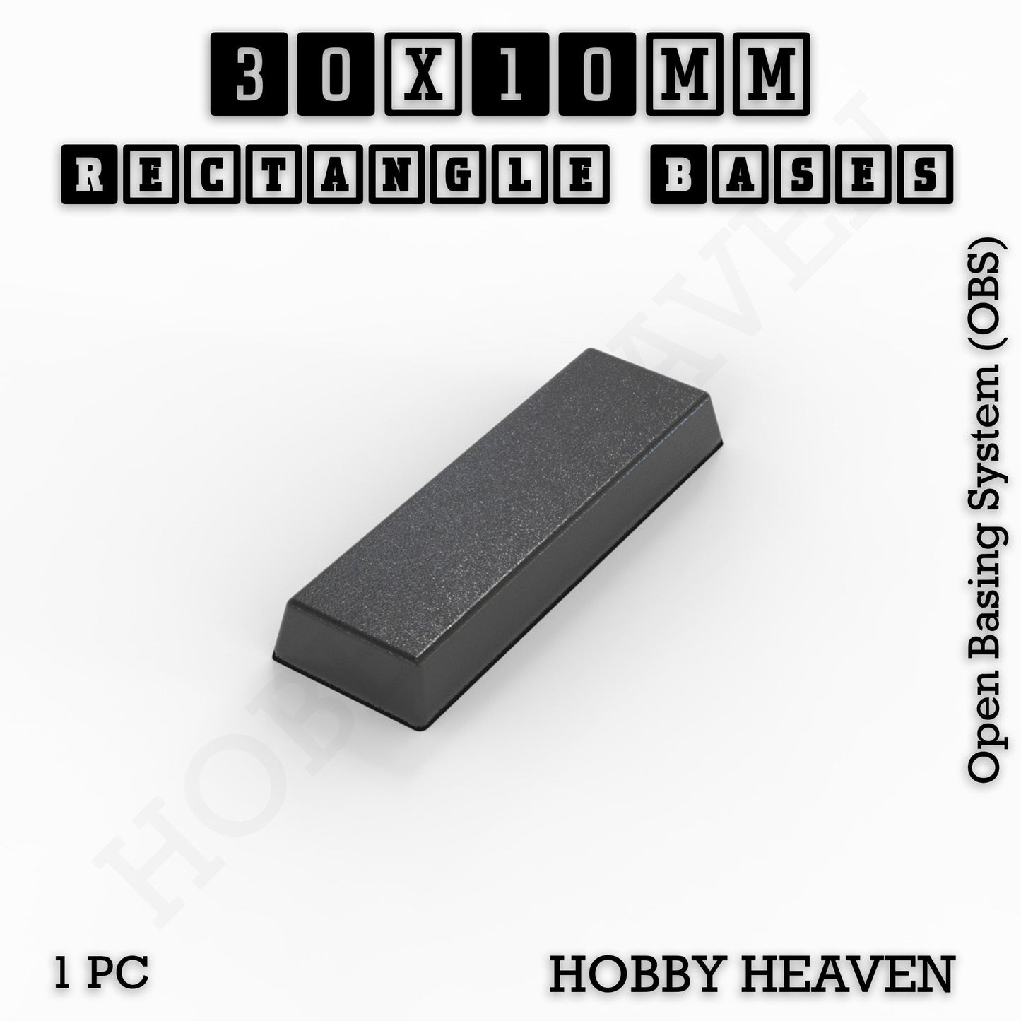 Rectangle Bases Small Sizes - 20x15mm to 75x25mm and up to 60x50mm Wide - 3D Print Tabletop Games
