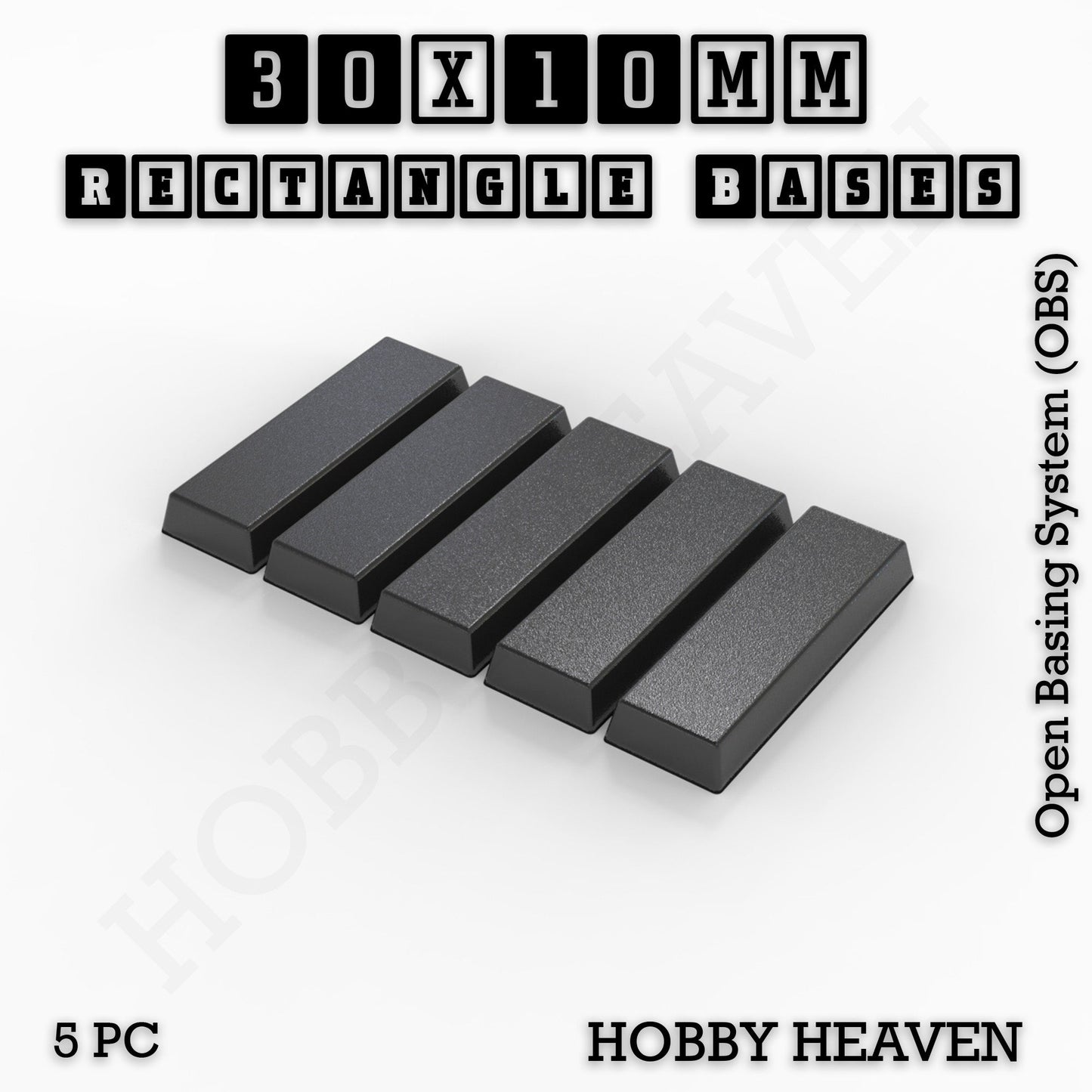 Rectangle Bases Small Sizes - 20x15mm to 75x25mm and up to 60x50mm Wide - 3D Print Tabletop Games