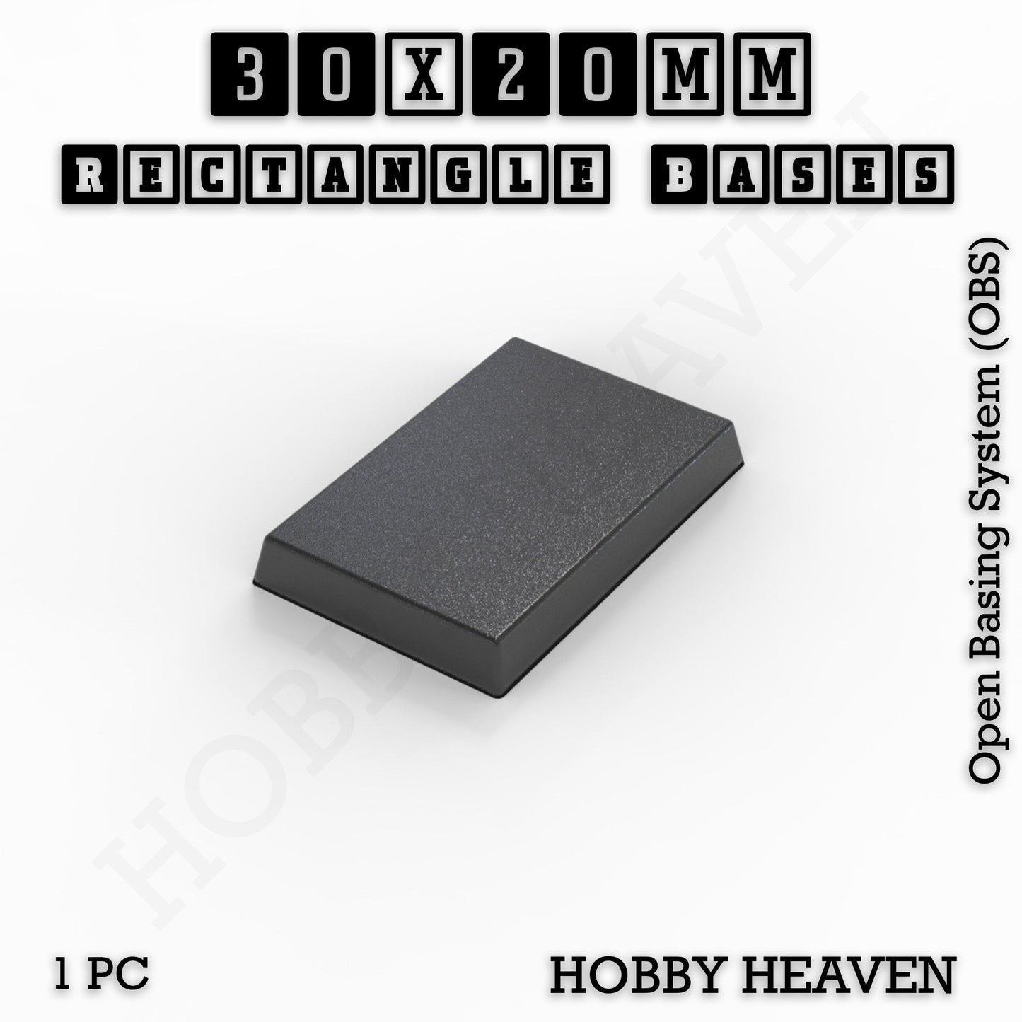 Rectangle Bases Small Sizes - 20x15mm to 75x25mm and up to 60x50mm Wide - 3D Print Tabletop Games