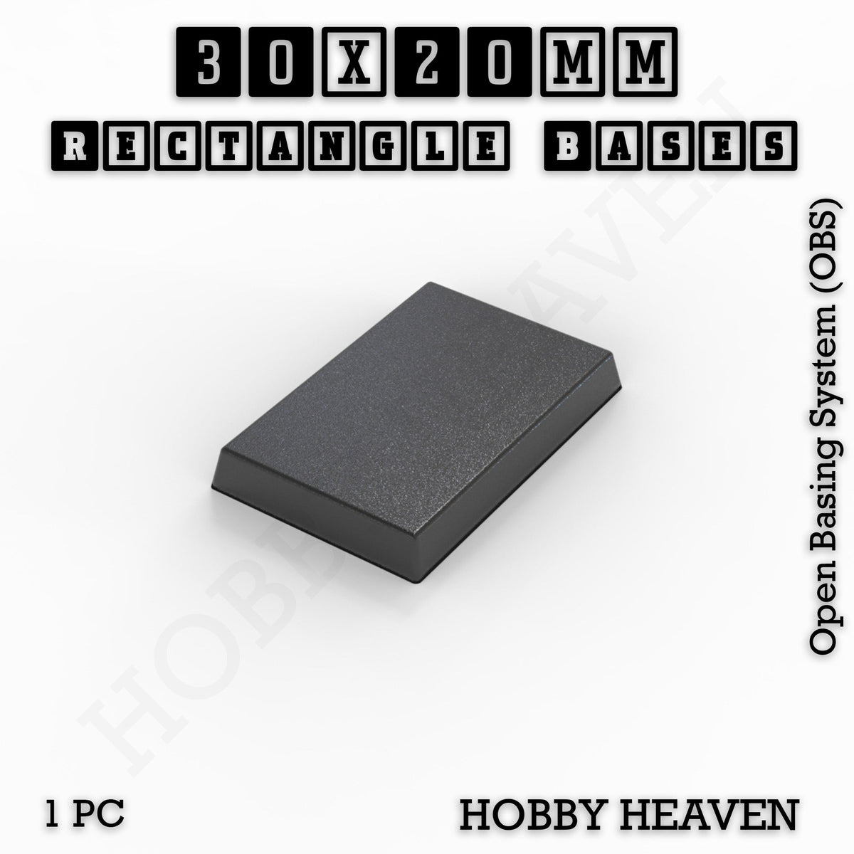 Rectangle Bases Medium Sizes - 75x30mm to 125x40mm and up to 100x90mm Wide - 3D Print Tabletop Games