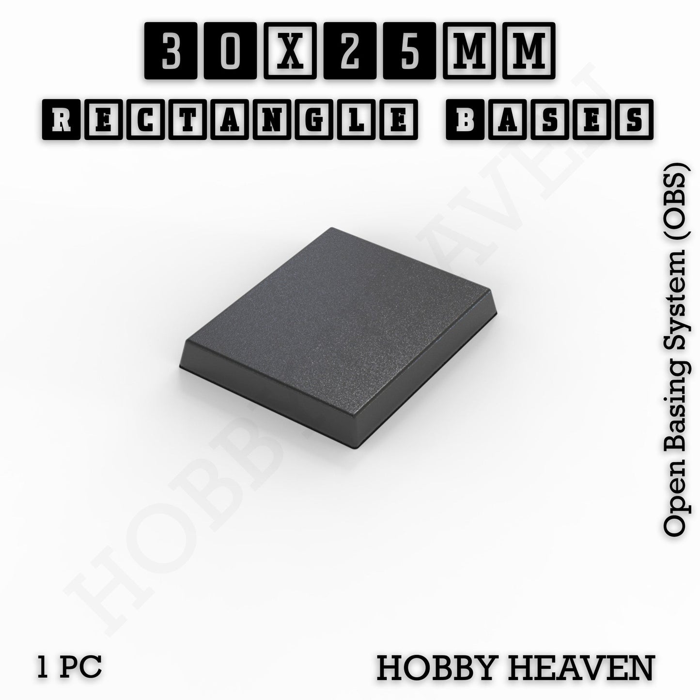 Rectangle Bases Small Sizes - 20x15mm to 75x25mm and up to 60x50mm Wide - 3D Print Tabletop Games