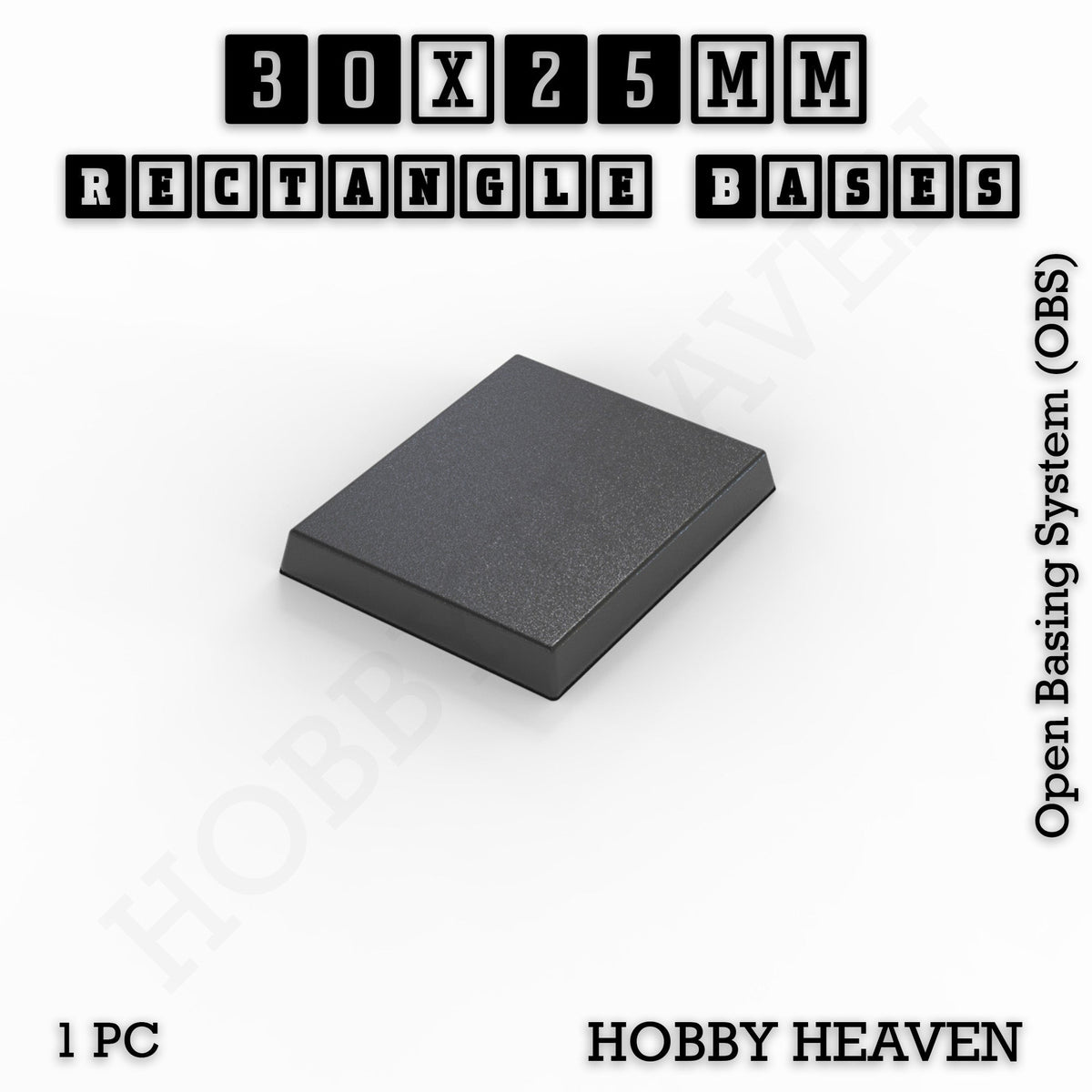 Rectangle Bases Medium Sizes - 75x30mm to 125x40mm and up to 100x90mm Wide - 3D Print Tabletop Games