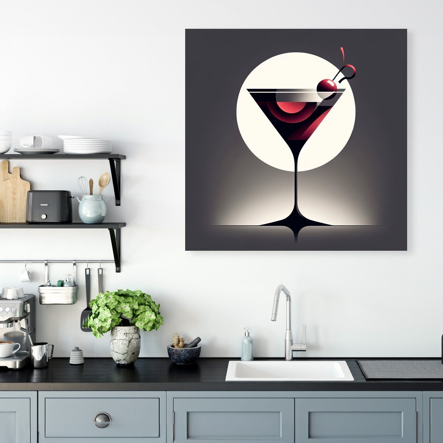 Manhattan Cocktail in Minimal Style Canvas