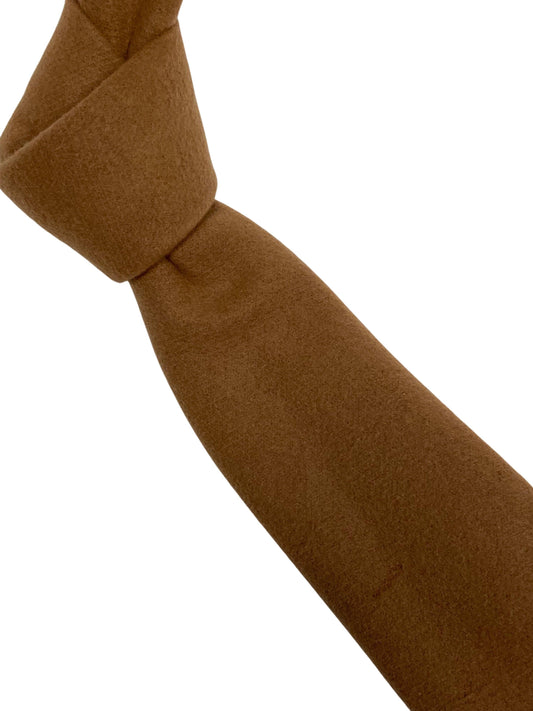 light brown tweed slim wool tie