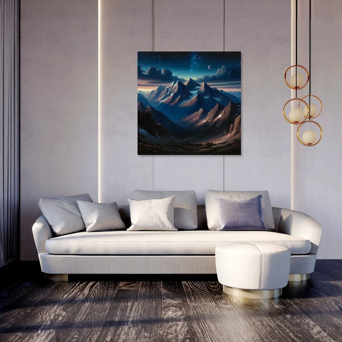 Majestic Night Peaks Canvas