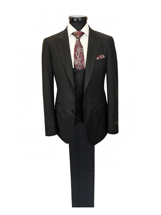 Men's 3-Piece Black Slim Fit Suit