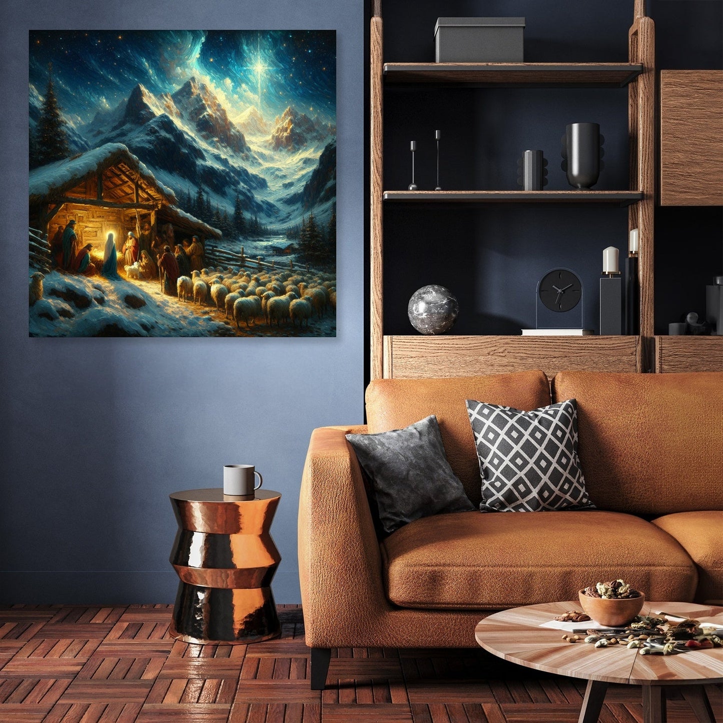 Nativity Serenity Mountain Canvas