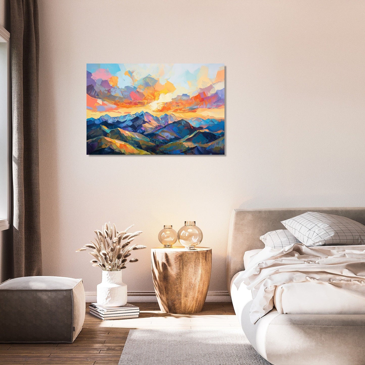 Chaotic Sunset Geometry Canvas
