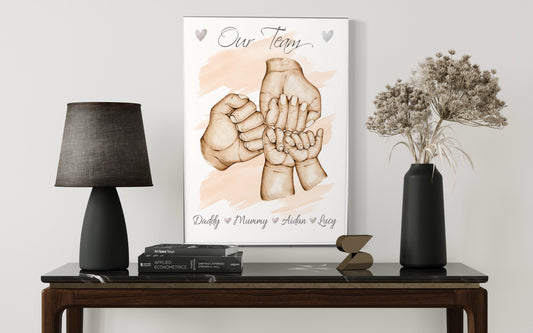 Personalised gifts for Father's Day - Our team fist bump print