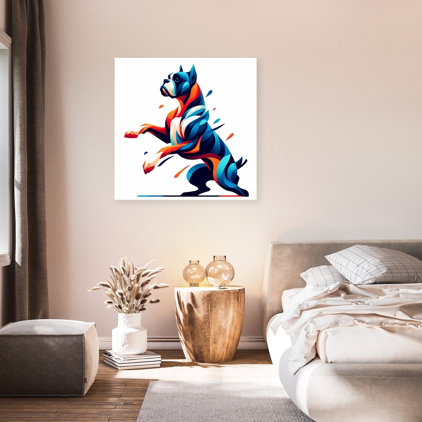 Playful Shadows Boxer at Play Canvas