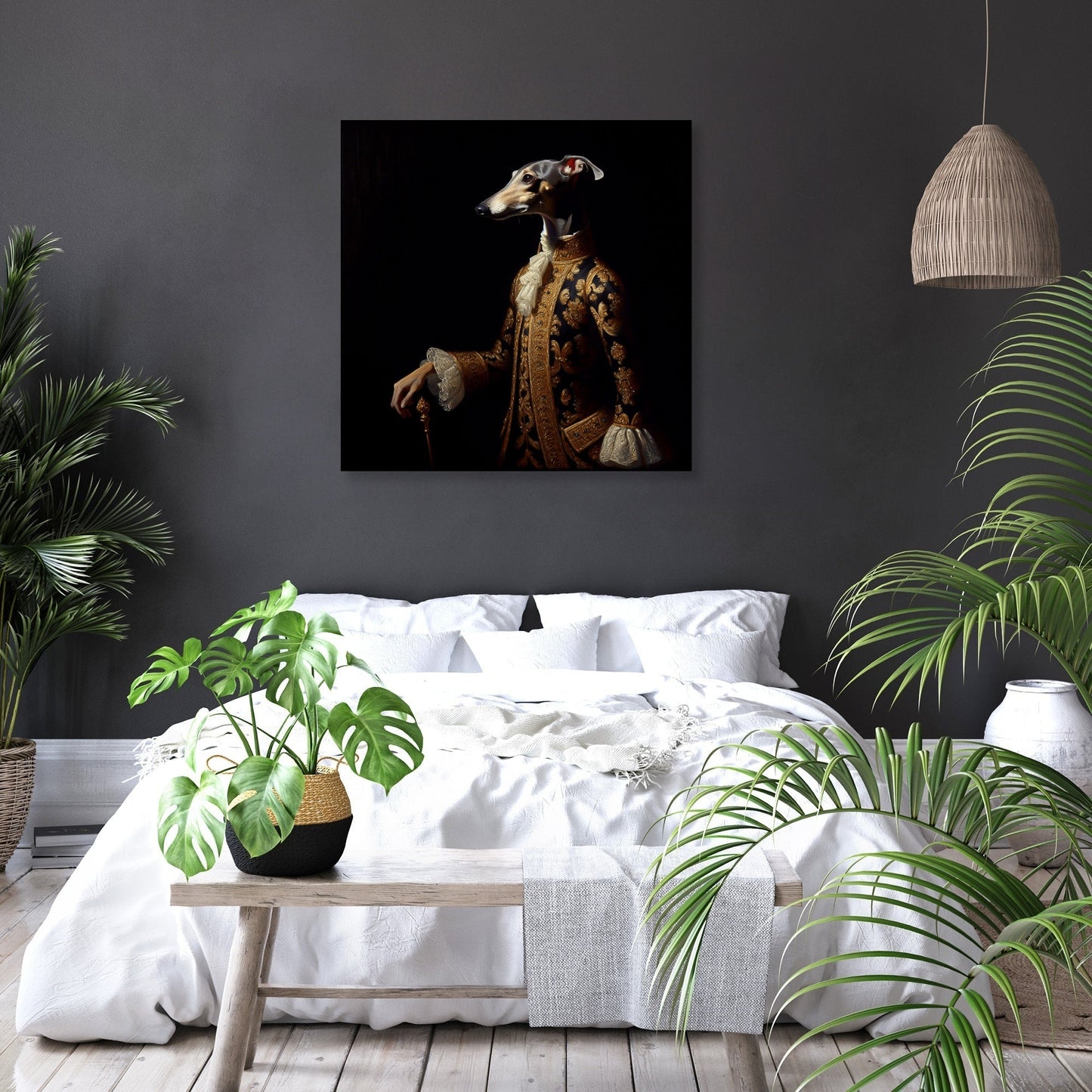 Regal Whippet Royalty Canvas