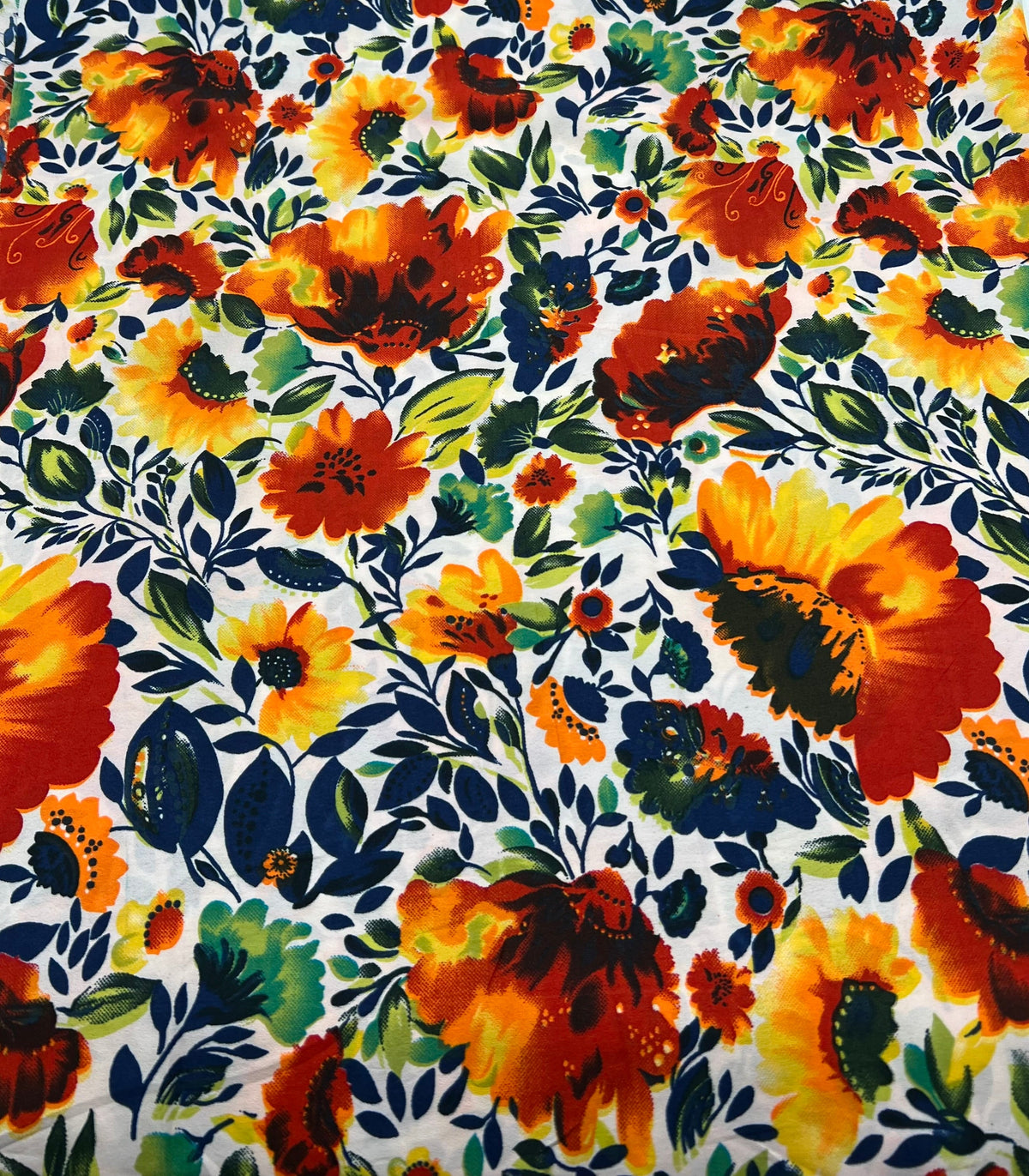 Bright Multi Floral Lightweight Crepe Fabric 80GSM Non Stretch
