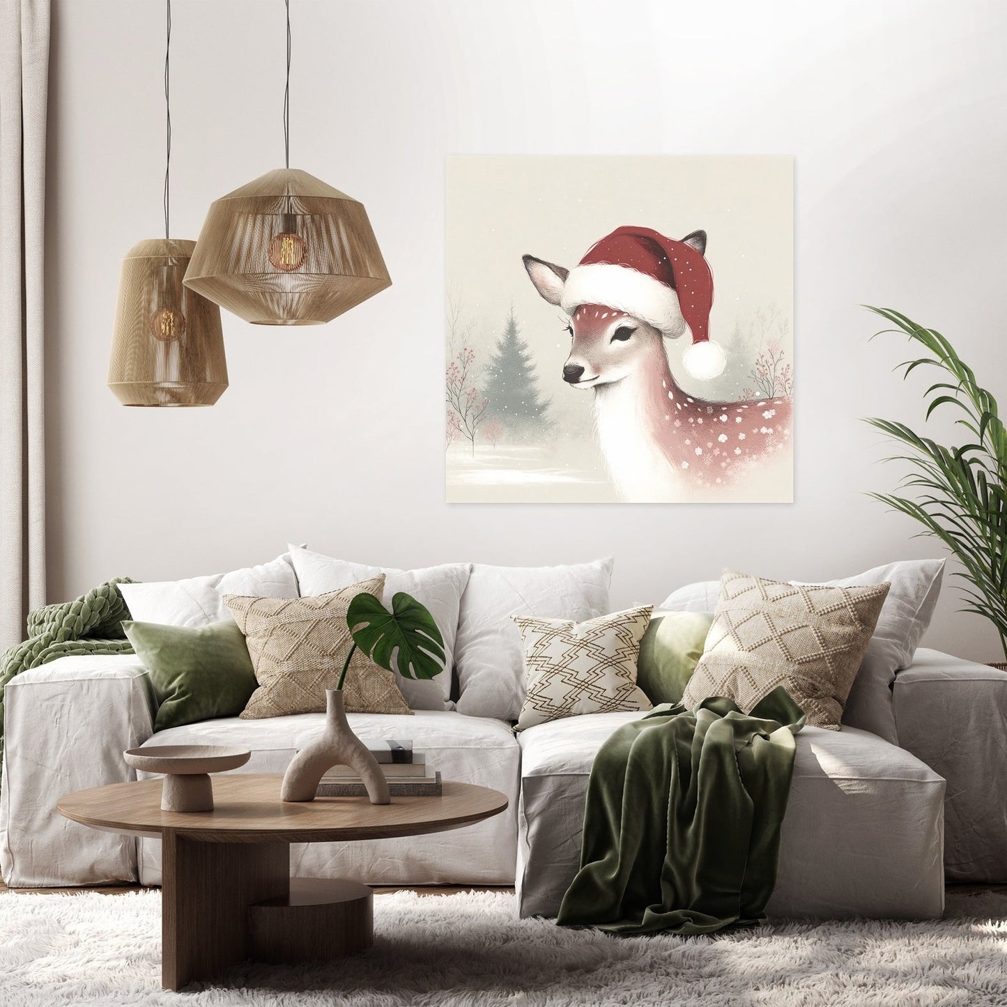Pastel Holiday Deer Canvas