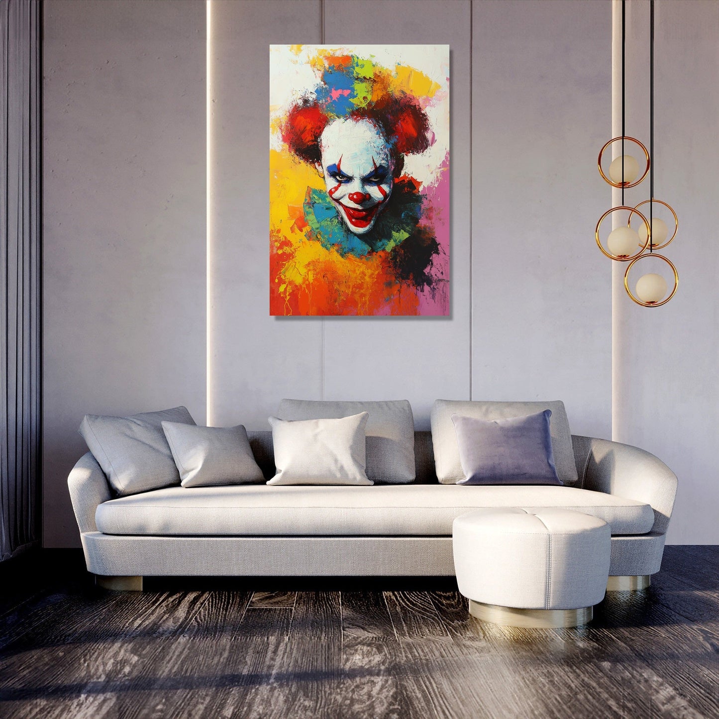 Enigmatic Clown Sunrise Canvas
