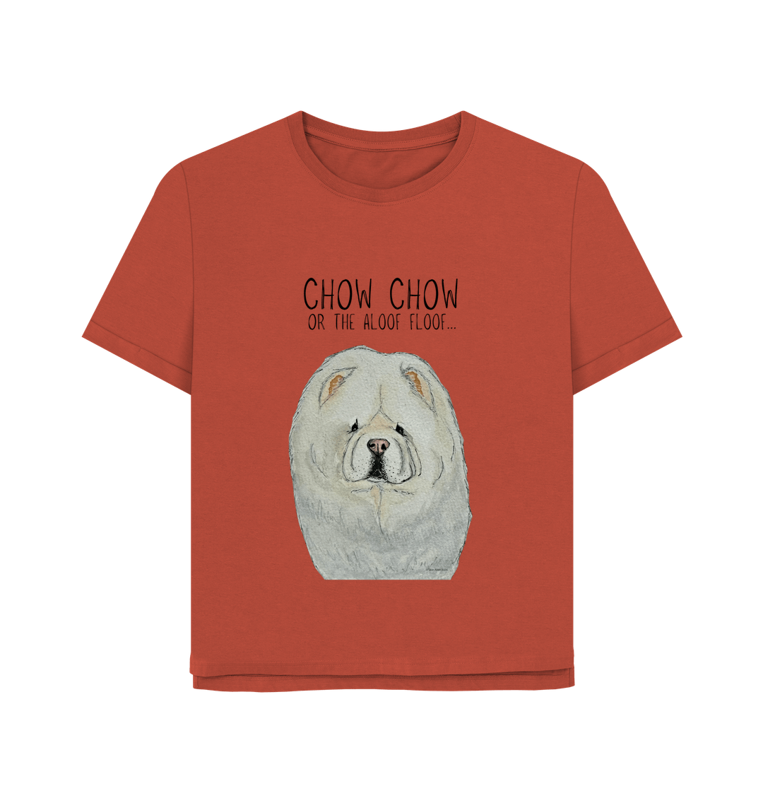 Embrace the Aloof Floof: Cream Chow Chow Women’s Relaxed Fit T-Shirt