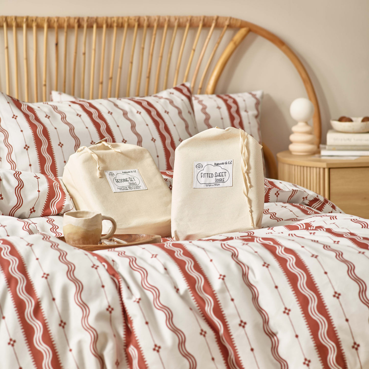 Etta Organic Cotton Duvet Cover Set – Rust