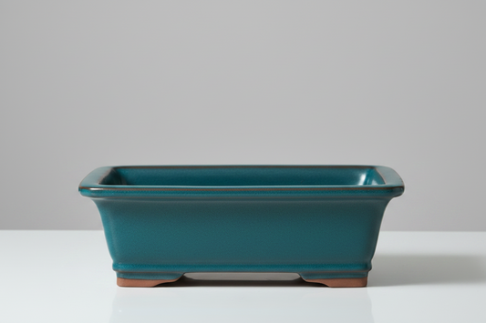 31cm Glazed Bonsai Pot | Rectangle | 31cm x 26cm x 10cm | Blue
