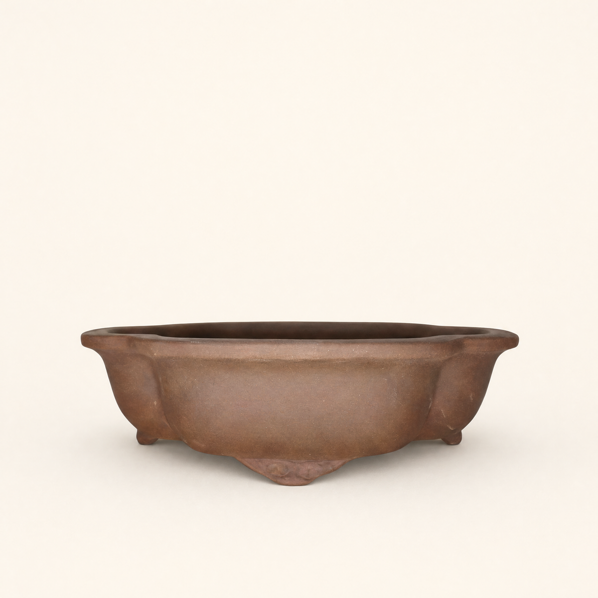 31cm Unglazed Bonsai Pot Oval | 31cm x 25cm x 9cm | Floral | Brown