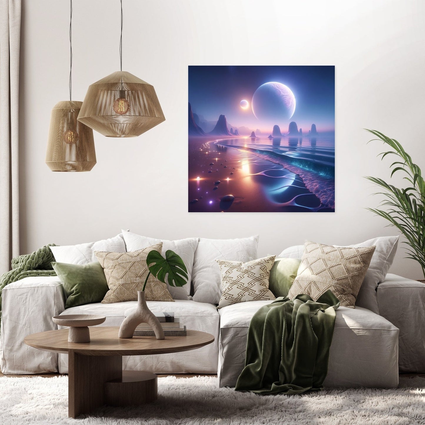 Twin Moon Beach Canvas