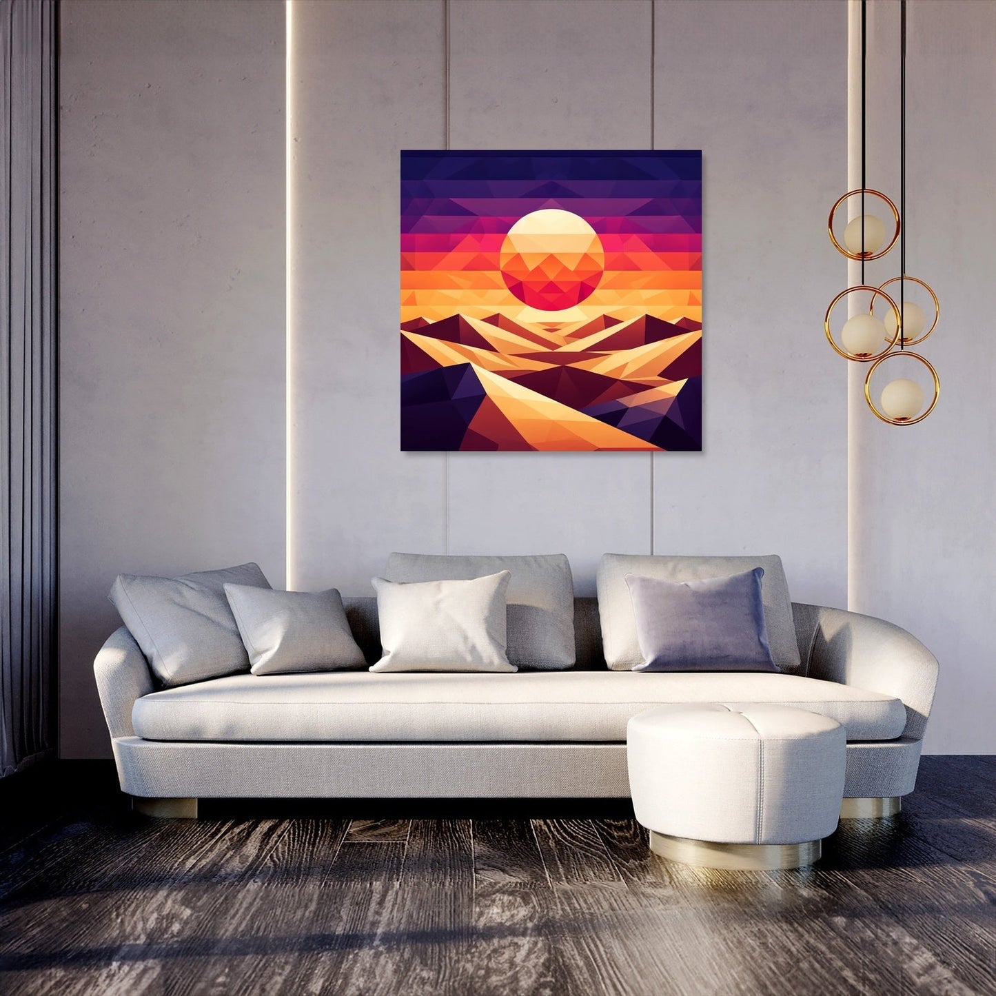 Desert Dusk Geometry Canvas