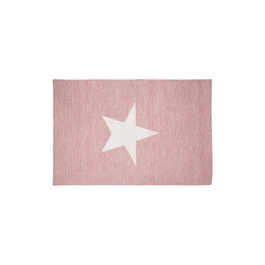 Pink and White Star Rug