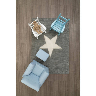 Grey and White Star Rug