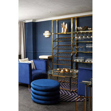 Bosie Blue and White Round Rug | Moyo