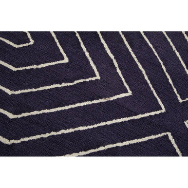 Bosie Blue and White Round Rug | Moyo