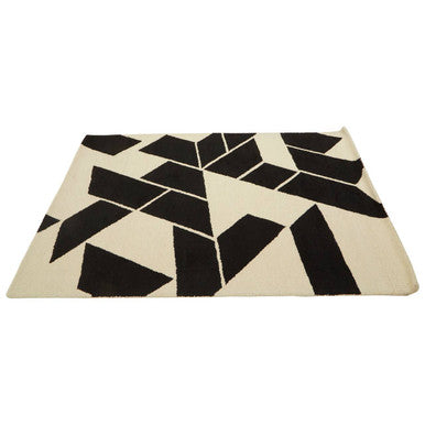 Bosie Small Black and White Geometric Rug | Milana