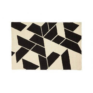 Bosie Small Black and White Geometric Rug | Milana